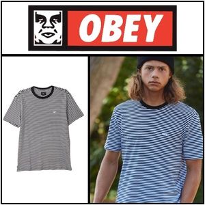 OBEY- Apex Striped Crew Sk8R Shirt (NWT)